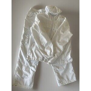 Linea Uomo Oversized Cargo  Track Suit White Nylon Size L Hiphop Athleisure